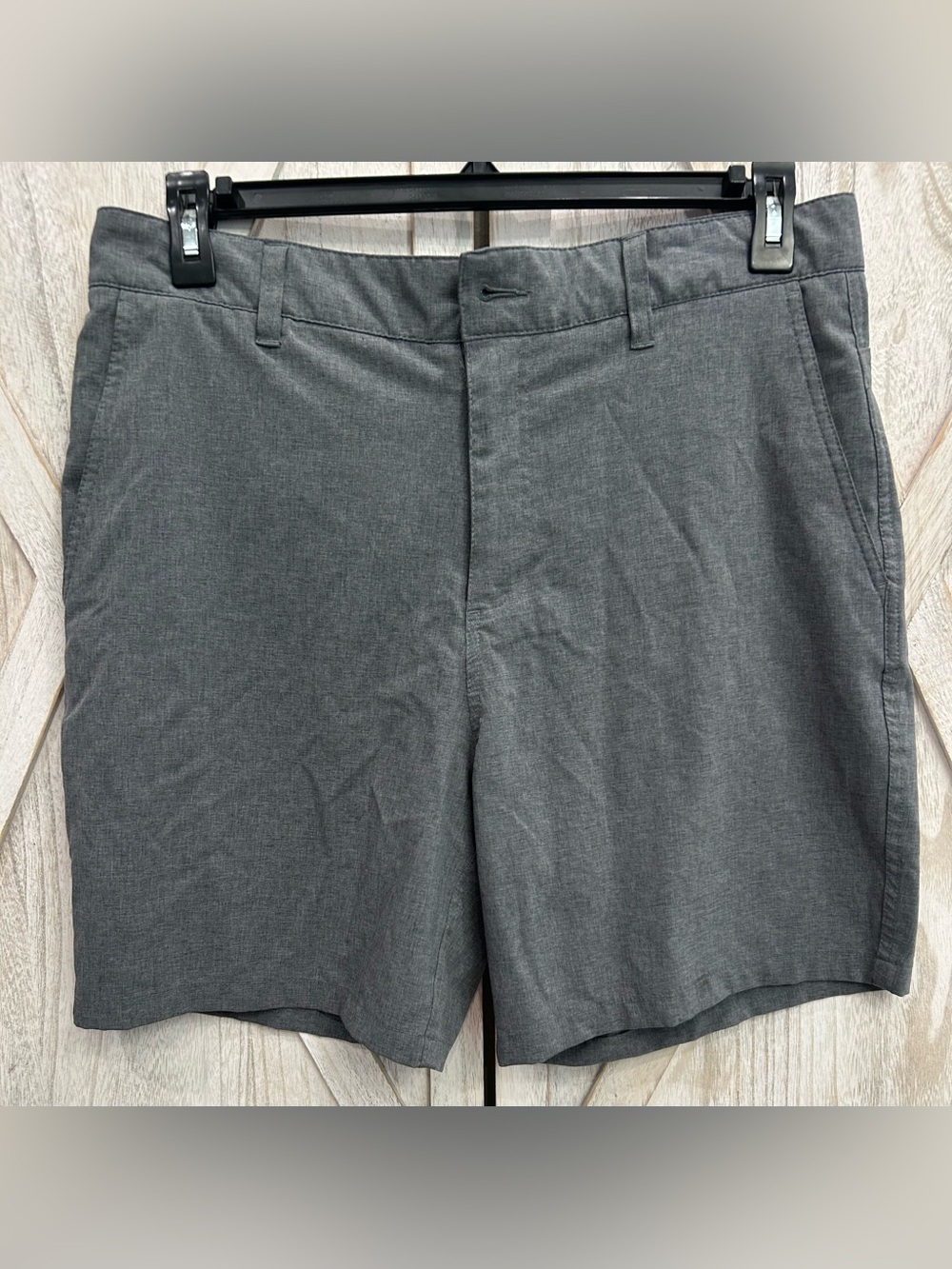 Panama Jack Performance Golf Shorts 34 Gray Stretched Meshed Lined Flat-Front